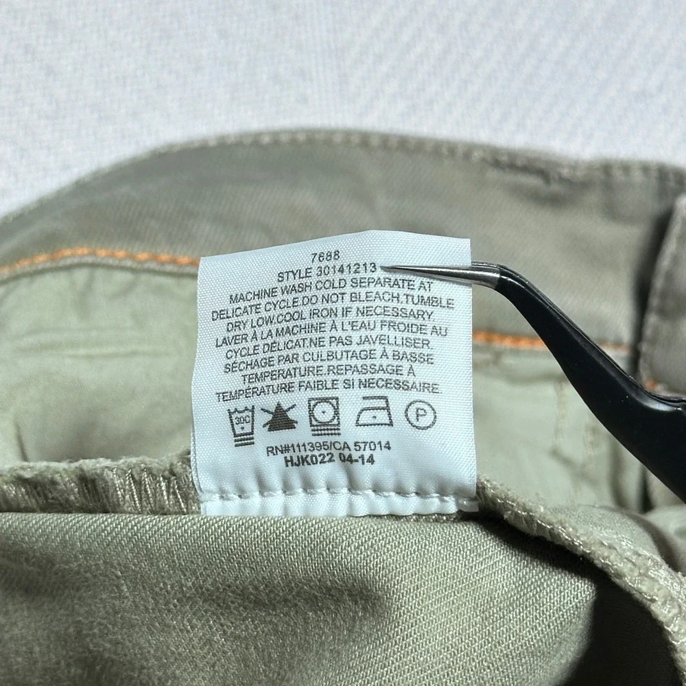 Tory Burch Emmy Ankle Pants Womens 29 Slim Straight Button Hem Olive Green